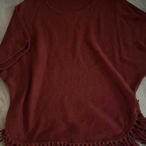 Maroon Sweater with Fringe